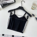 Retrofashion hot girl style sling tube top vest women's summerlettersequinshortpetites street tops trendy