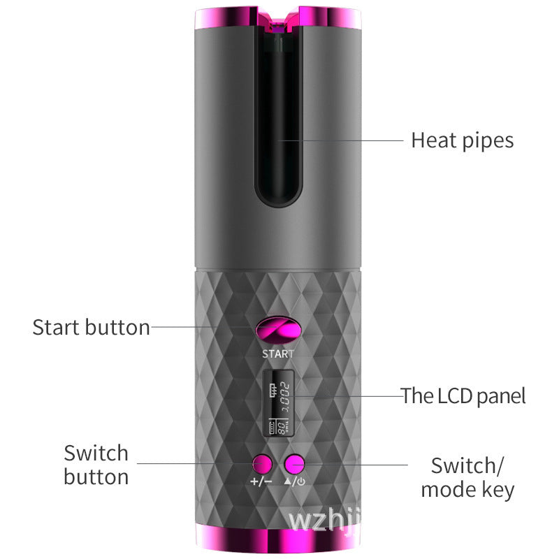 Cross-border, portable usb charging automatic curling iron multi-function intelligent wireless LCD lazy curling iron manufacturer