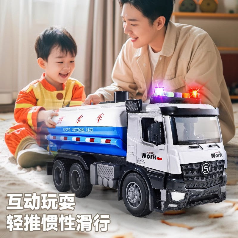 Kids' large water spraying fire truck toy - alloy construction vehicle educational toy car gift for boys ages 3-6