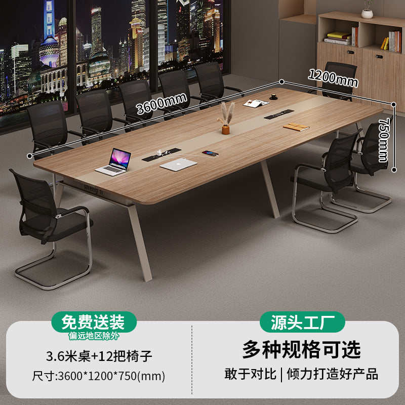 Saint-li conference table - large and small office furniture, negotiation table, training table, office desk and chair combination, multi-person office setup