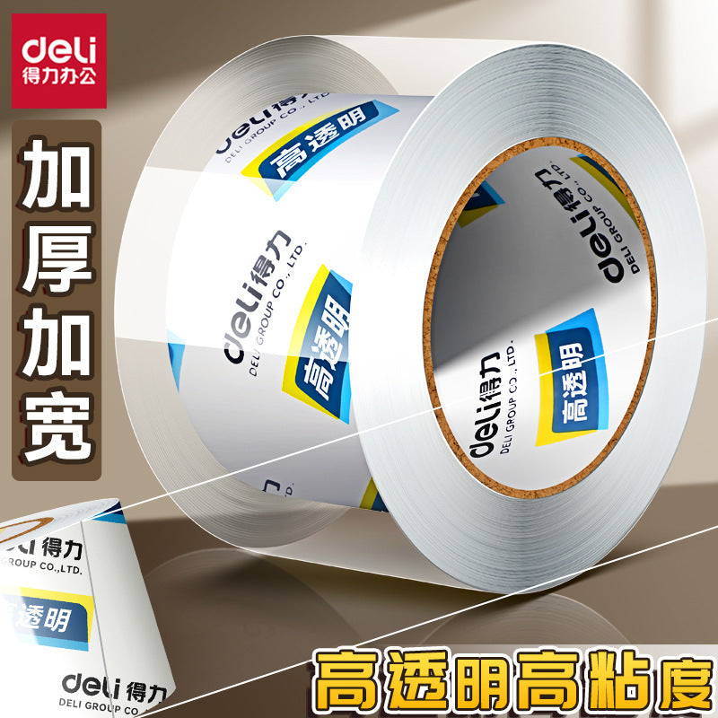 Deli transparent wide tape ins express packing tape 6cm large roll sealing tape sealing tape wholesale in large quantities