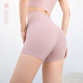 Solid color versatile seamless cycling capri leggings - women's quick-dry high-waisted butt-lifting yoga & fitness shorts