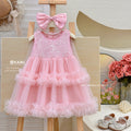 Girls' sequin mesh dress - new summer  style: chic tank dress, tiered cake dress, perfect birthday outfit for your daughter
