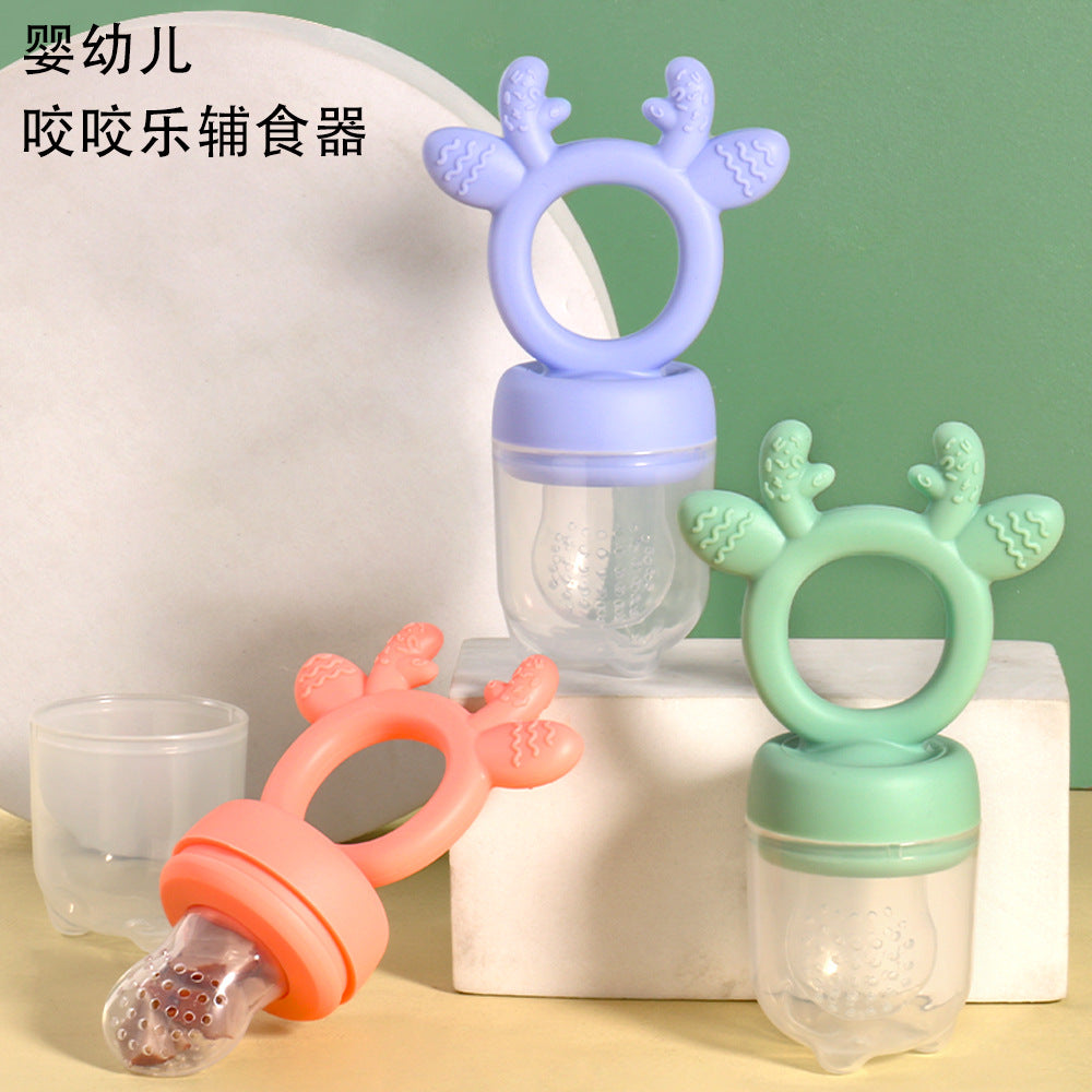 Baby Fruit and Vegetable Bite Le Food Grade Silicone Toothpaste Teeth Grinder Toddler Fruit Bite Le Baby Food Supplement