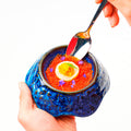 Creative kiln-turned-blue ceramic tableware ceramic bowl restaurant hotel dessert bowl salad bowl good-looking rice bowl