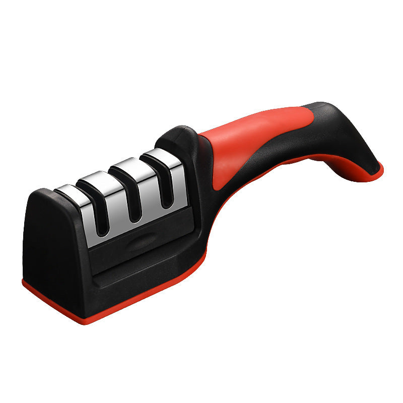 Multifunctional knife sharpener - home sharpening stone, quick knife sharpener, fixed-angle scissor & cleaver sharpener, fully automatic edge sharpening, portable