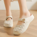 Thickened baotou slippers outwear women's 2026summernew arrivalcut out heightening woven soft bottombest selling lazy women's shoes