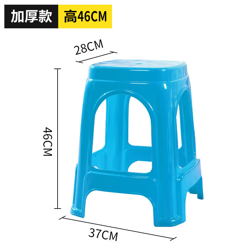 Extra thick red plastic stool cooked glue household thickened dining table stool plastic chair adult high bench high foot stool commercial