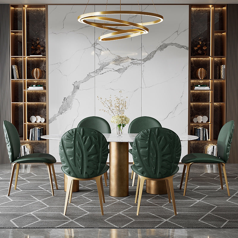 Luxury high-end dining chair - italian designer astrid leaf chair - upholstered backrest - perfect for small spaces - dining table chair