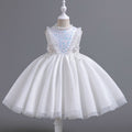 Children's fashionable european and american style mesh tutu dress - sleeveless flower girl dress for piano recitals and runway shows