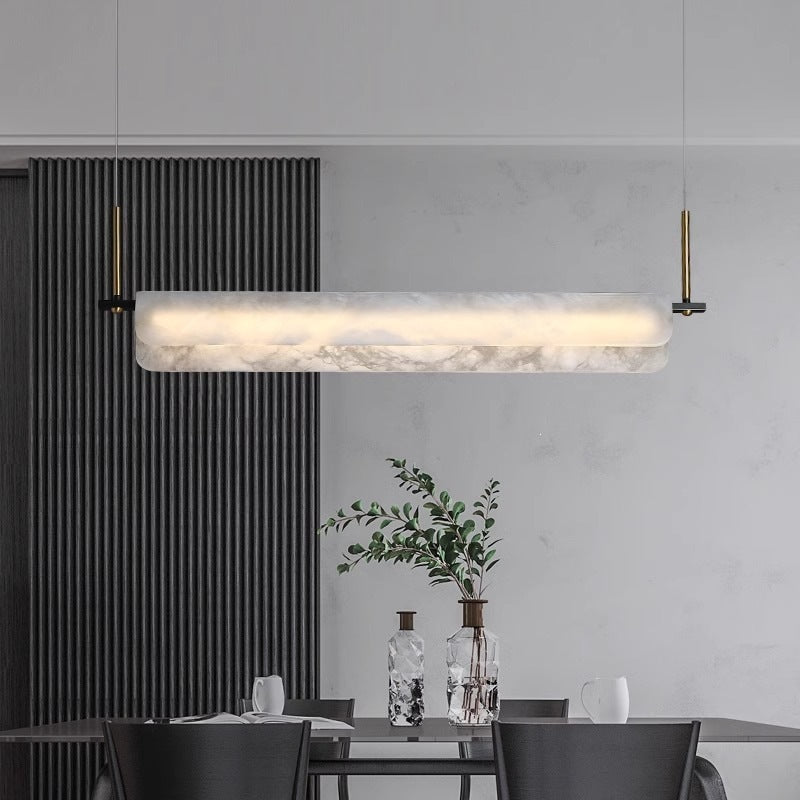Marble all-copper chandelier designer creative restaurant rectangular modern new chinoiserieaccessible luxury living room bedroom study lamp