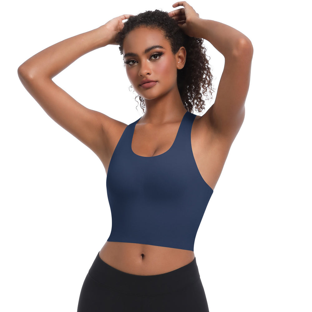 European and american sexy criss-cross back yoga bra - push-up, one-piece cup, quick-dry sports bra, running fitness tank top for women
