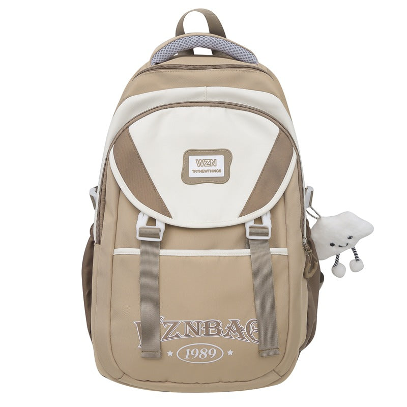 School bag for girls, junior high school students, middle school students, large capacity, versatile burden reduction, fashion trend, high school college students, backpack