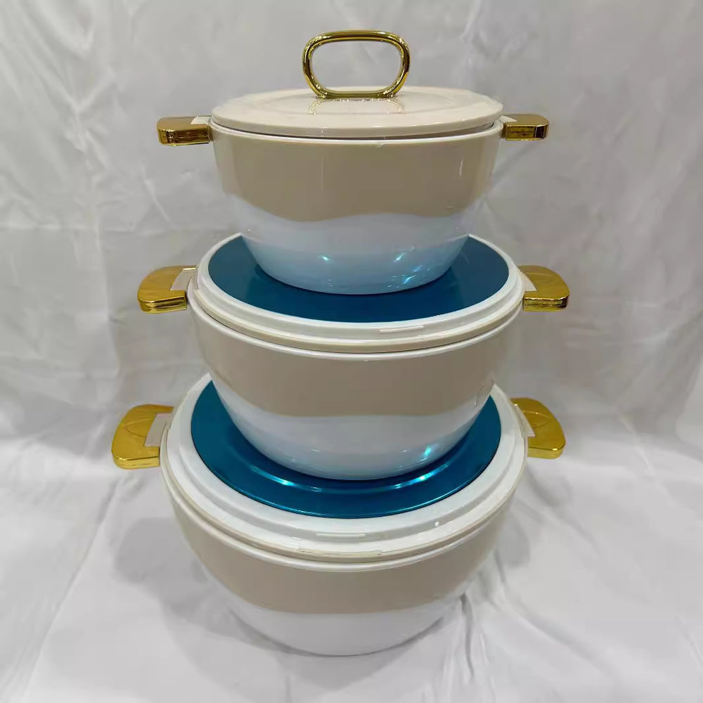 Large capacity 1.8l-3.5l-6l factory direct sales food warmersuit3pcs thermal insulation box kitchen tableware