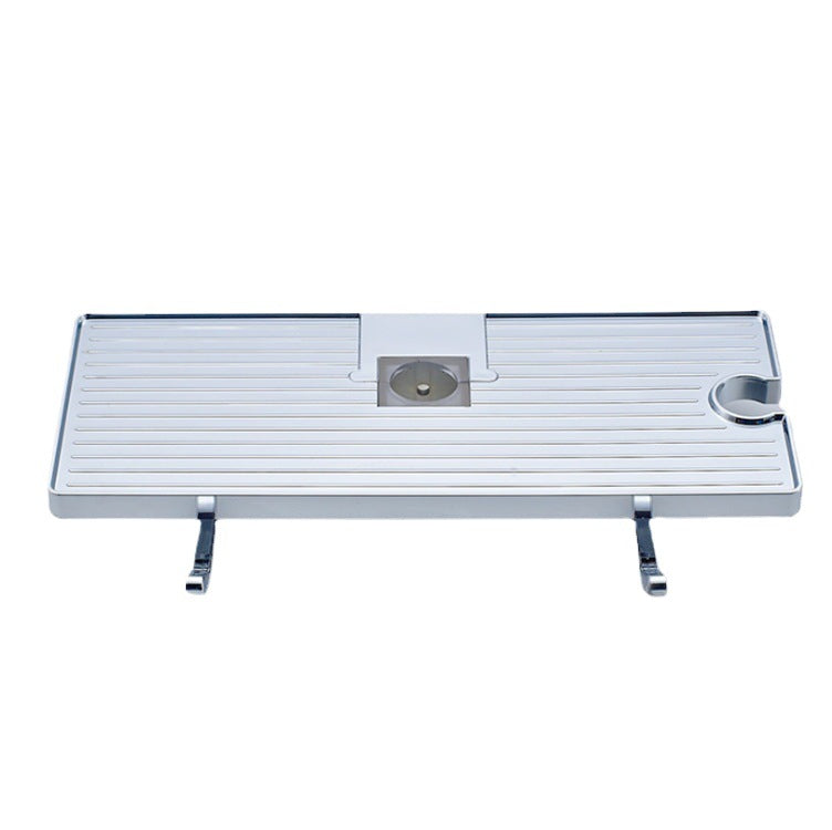 Shower rod rack No punching Can lift shower rod tray with hook Multifunctional storage rack