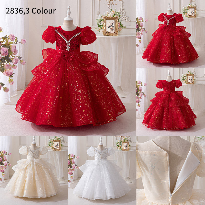 hot-selling classy dress girl tutu skirt accessible luxuryniche style flower girl wedding dress evening dress elegant performance dress