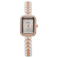 Ouki retro vintage chanel-style pearl bracelet watch - women's elegant, niche, and fashionable chain watch in gold