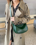 Genuine leather women's bag 2025 new fashion underarm dumpling bag retro commuter cowhide shoulder crossbody bag women's saddle bag