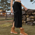 Fashion cross-border foreign trade women's summer new style  independent station washed lace-up workwear denim skirt skirt