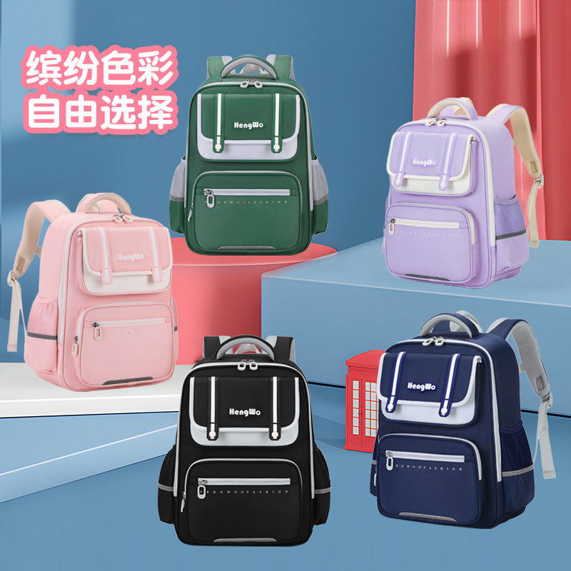 Kids' backpack - ultra-lightweight, pressure-reducing, spine-supporting, lightweight backpack for grades 1-6, korean style, boys and girls, anti-hunchback design
