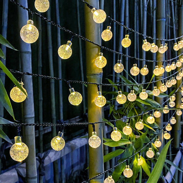 Solar LED lanterns outdoor waterproof bubble ball light string water drop pendant snowflake light Christmas decoration star light