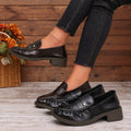 plus sizenew arrivalsense of design slip-on loafers women's retro british style pleated slip-on flats wholesale
