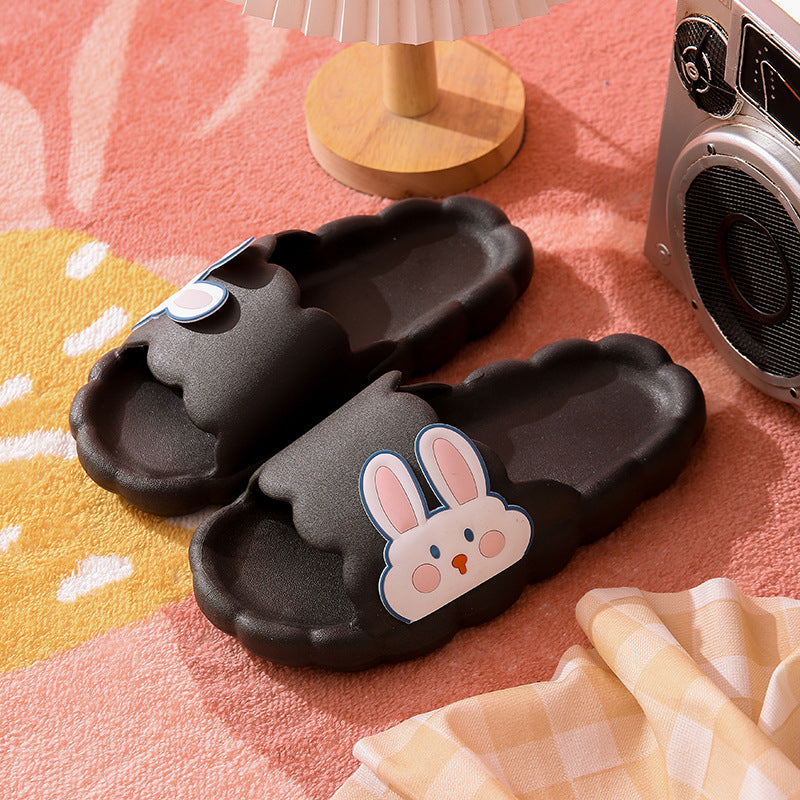 Cute rabbit slippers women's summer stomping on shit soft thick sole girl heart non-slip home bath student dormitory cool slippers