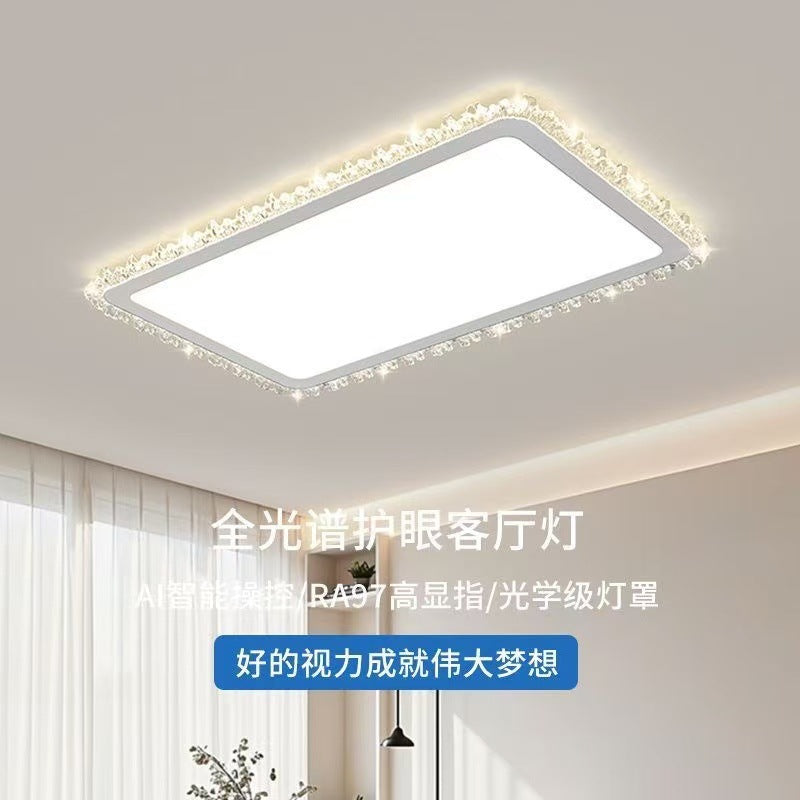2025 New Living Room Main Light Atmospheric Crystal Ceiling Light Modern Simple Headlight Light Luxury Zhongshan Lighting Bedroom