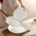 Chinese pure white thickened ceramic hot dish deep round plate chopped pepper fish head plate plate commercial hotel preparation plate tableware