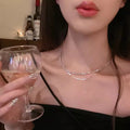 Broken silver extremely fine and light luxury necklace-x1202 silver