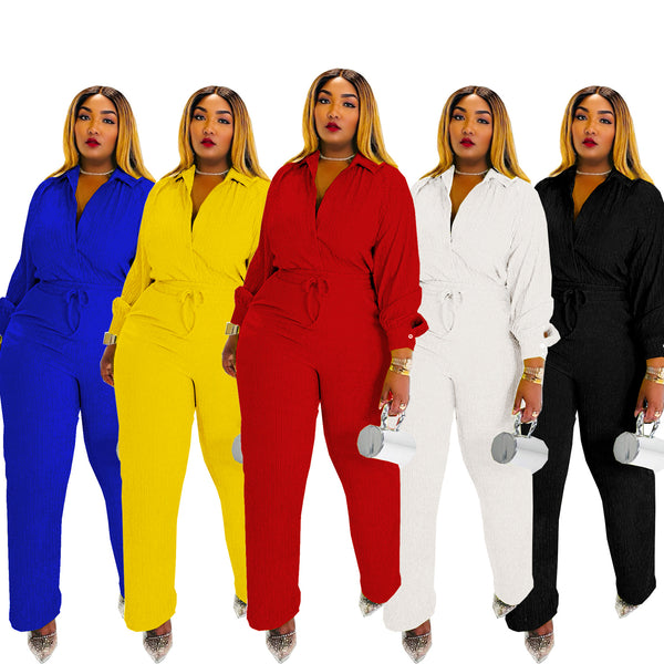 TW775  Cross-border European and American Women's Clothing Two-piece Set Long Sleeve Pleated Casual Shirt Elastic Waist Straight Commuter