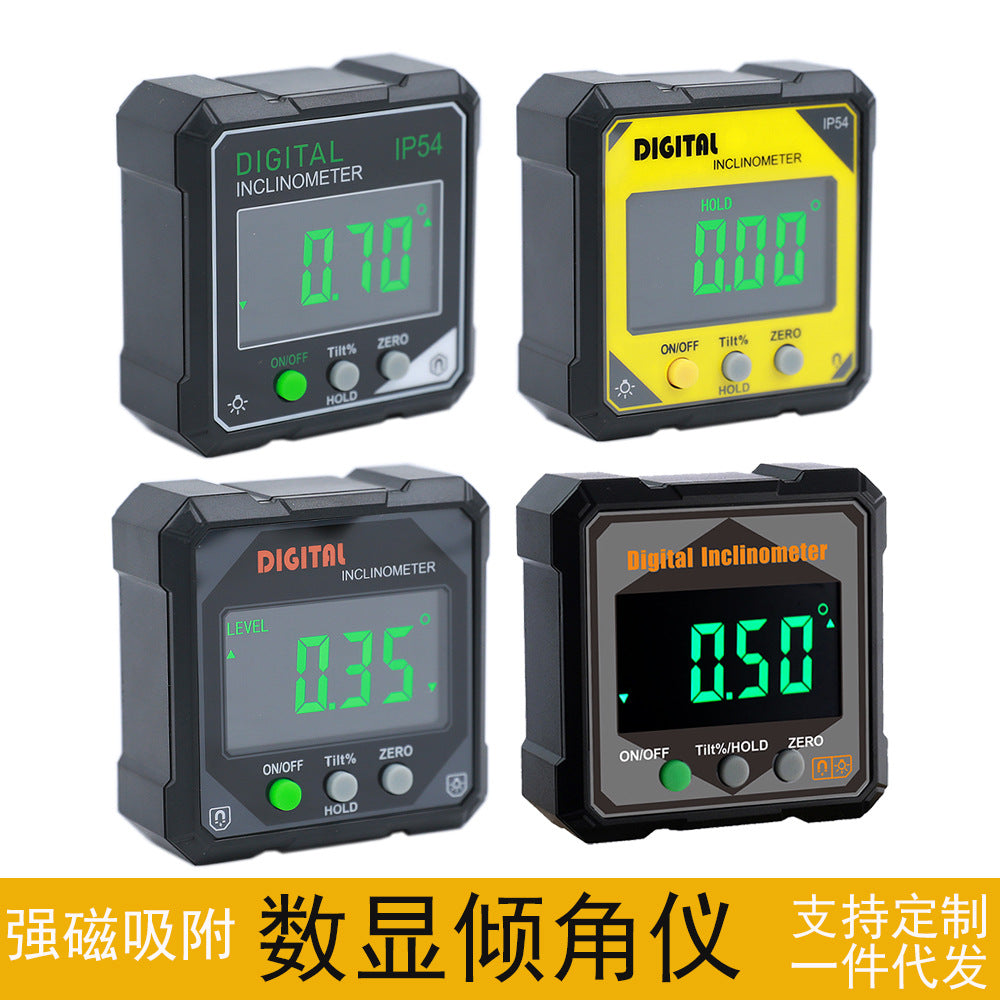 IP54 Electronic Digital Display Inclination Box Level Angle Measuring Instrument Number Strong Magnetic Digital Display Inclination Instrument Suitable for Home Use