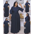 new european and american export evening gown,    lace maxi dress, african plus size pleated skirt