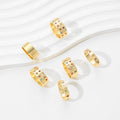 European and american cross-border retro dopamine colorful ring set - 6 piece set, unique and niche double row diamond-set alloy finger rings and jewelry