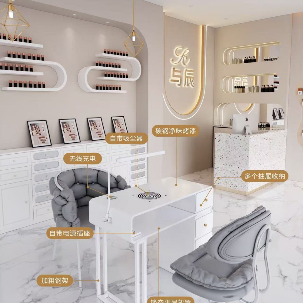Cute popular scandinavian makeup stool bedroom backrest chair light luxury ins style modern minimalist nail salon