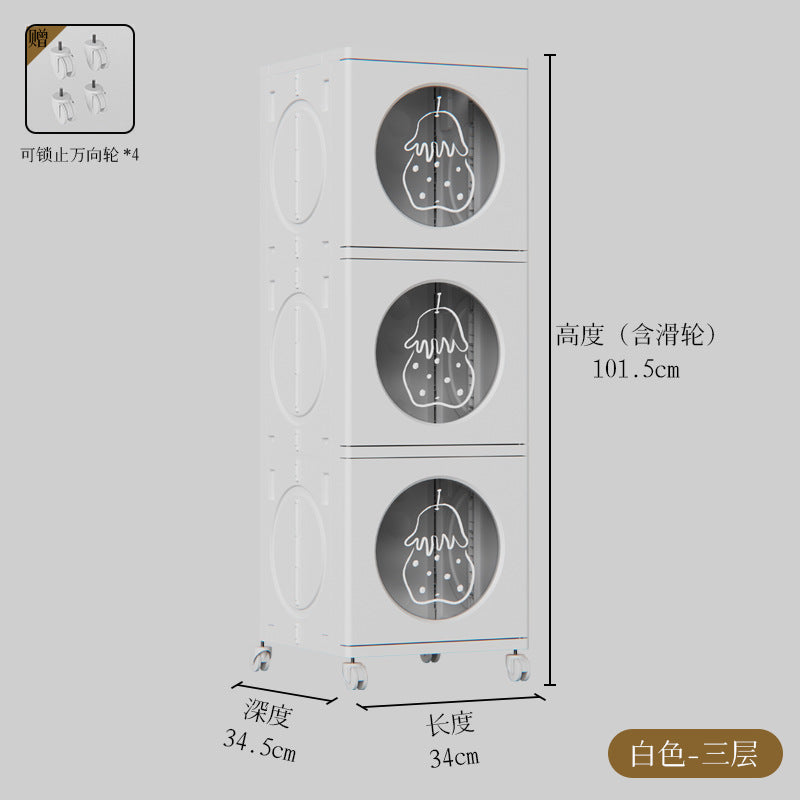Multi-layer folding storage cabinet Large capacity household storage Simple storage box Bedroom living room sundries sorting rack