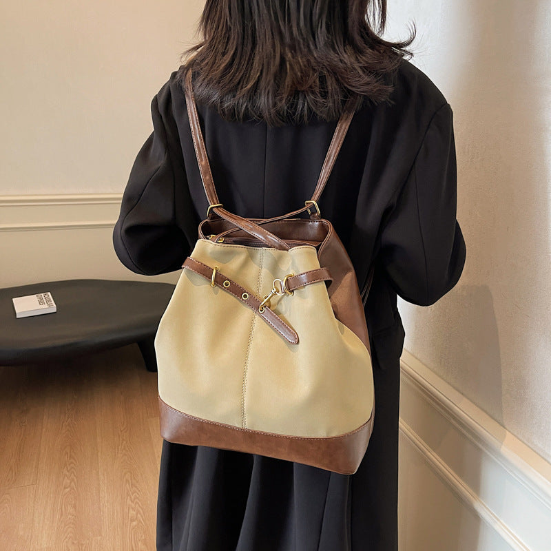 Retro large-capacity backpack bag women's winter 2025 new Korean version of college style shoulder tote bag