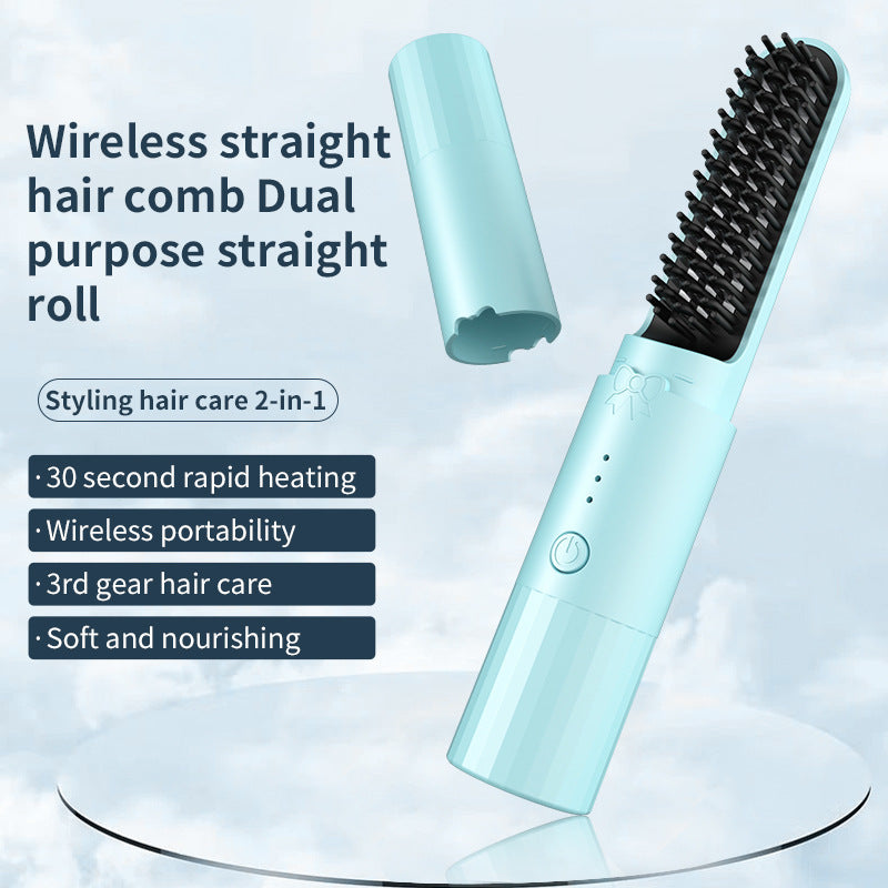 Cross-border explosion MINI hair straightener USB wireless charging hair straightener curling iron portable high-efficiency lazy hair straightener