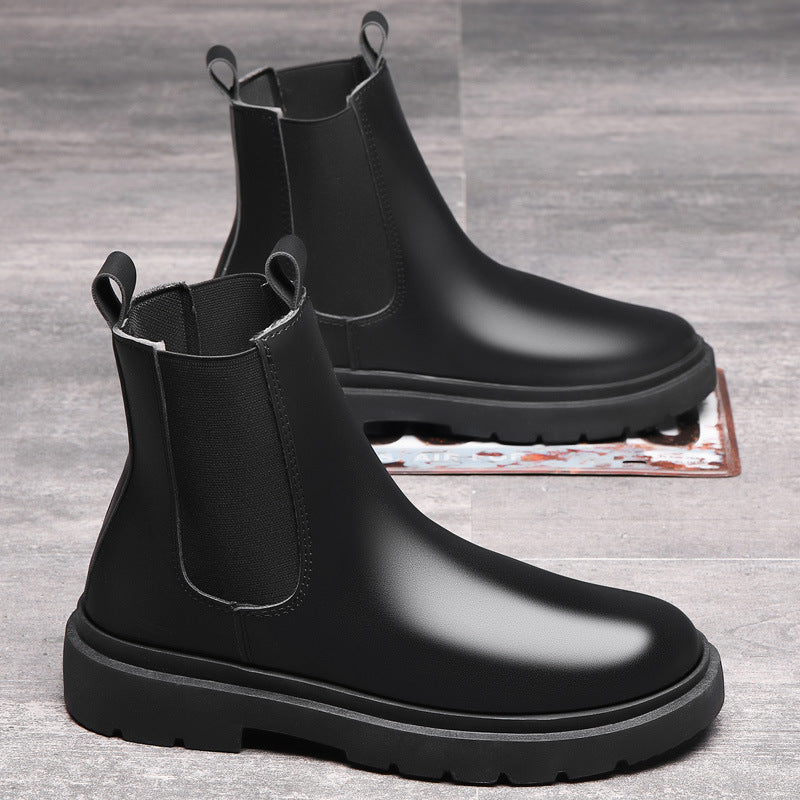 Chelsea boots men's high-top shoes chimney popular cotton shoes autumn winter trendy men's bootsworkwear british style snow boots