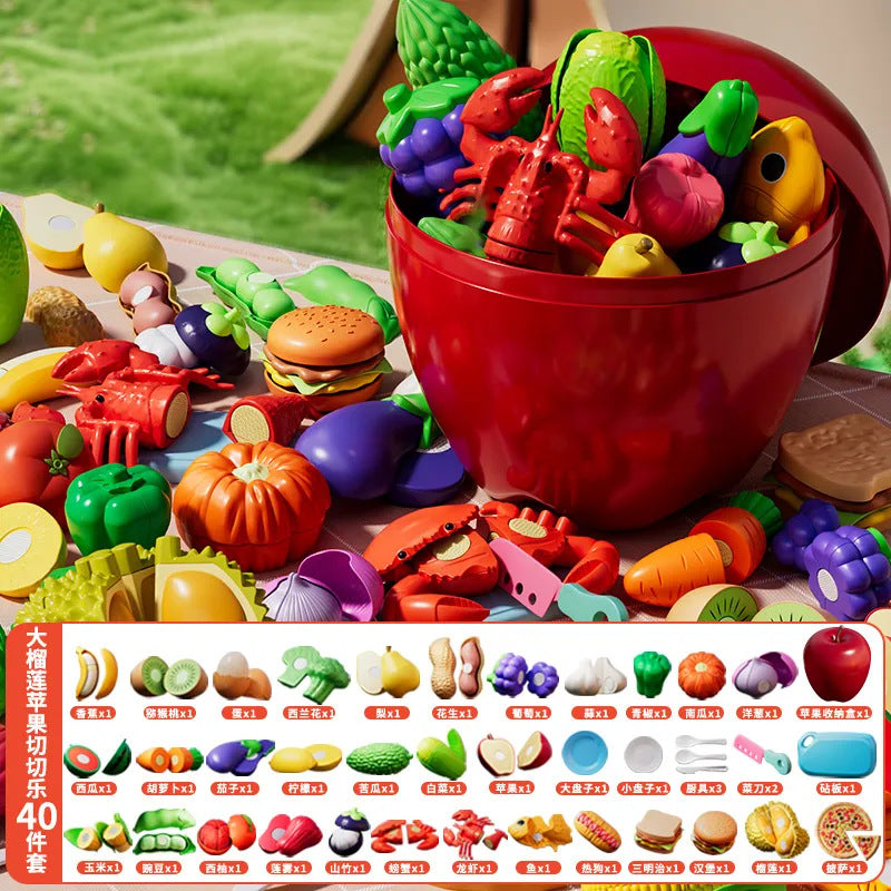 Kids' fruit cutting playset - peel, slice, and chew! early education toy for babies - realistic simulation to enhance cognitive skills