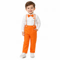 Handsome boyssummersuitwhitelong sleevesshirt suspenderspantstwo-piece setbaby boybirthday dress