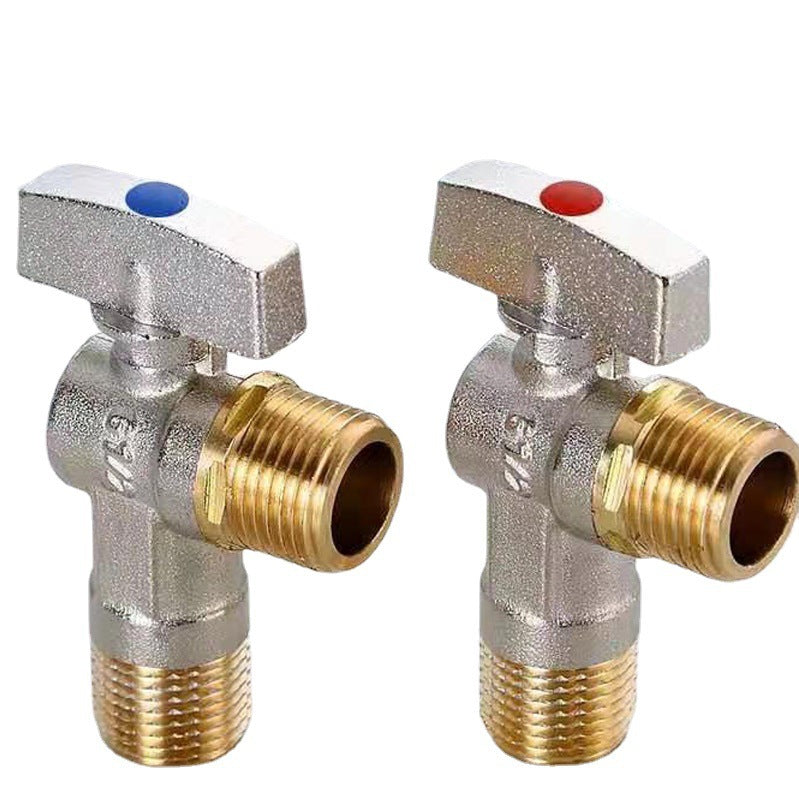 Angle valve large flow wholesale batch copper brass 304 stainless steel 4 points full open ball valve ball core triangle valve household