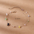 European and american retro natural crushed stone versatile strawberry quartz bracelet anklet - korean style girlfriend/bff gift crystal