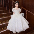 Children's formal dress princess gown sweet tulle tutu little girl's 6/1 piano recital performance costume high-end girls' dress