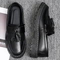 Men's leather dress shoes - versatile business style, breathable british casual design for spring/summer 2024. perfect for work, weddings, groomsmen, and height enhancement