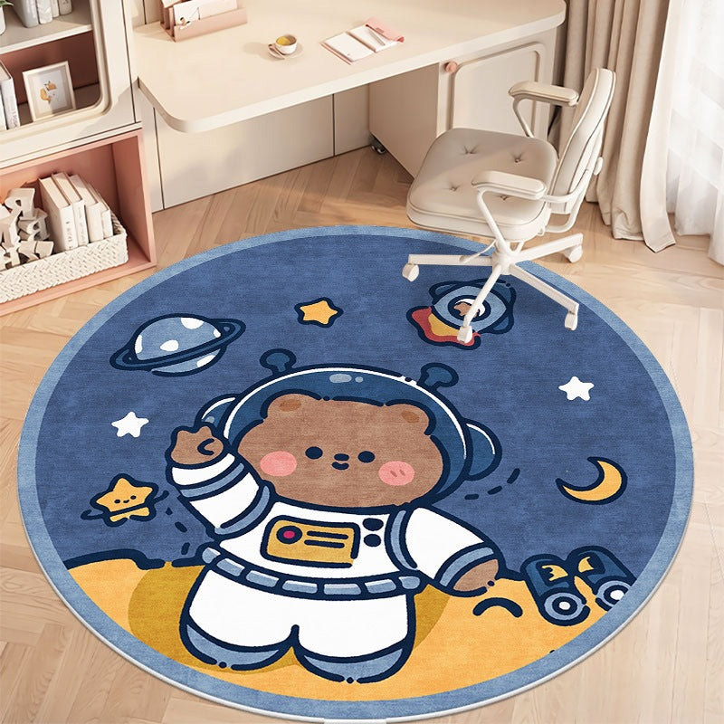 Cute kuromi round rug for living room, computer chair mat for study, foot pad for dressing table in cloakroom, bedside blanket for bedroom