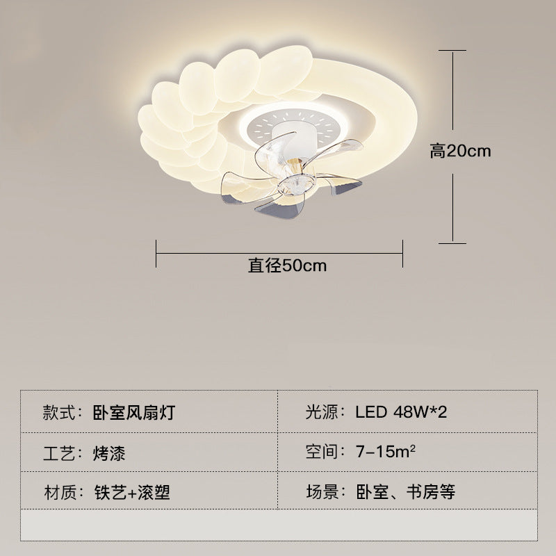 [Strict Selection] 2025 New Fan Light Bedroom Room Ceiling Light Simple Modern Cream Wind Fan Light
