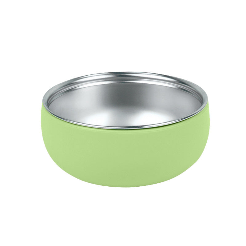 Factory new baby silicone stainless steel tableware set creative product 304 stainless steel children's silicone tableware bowl