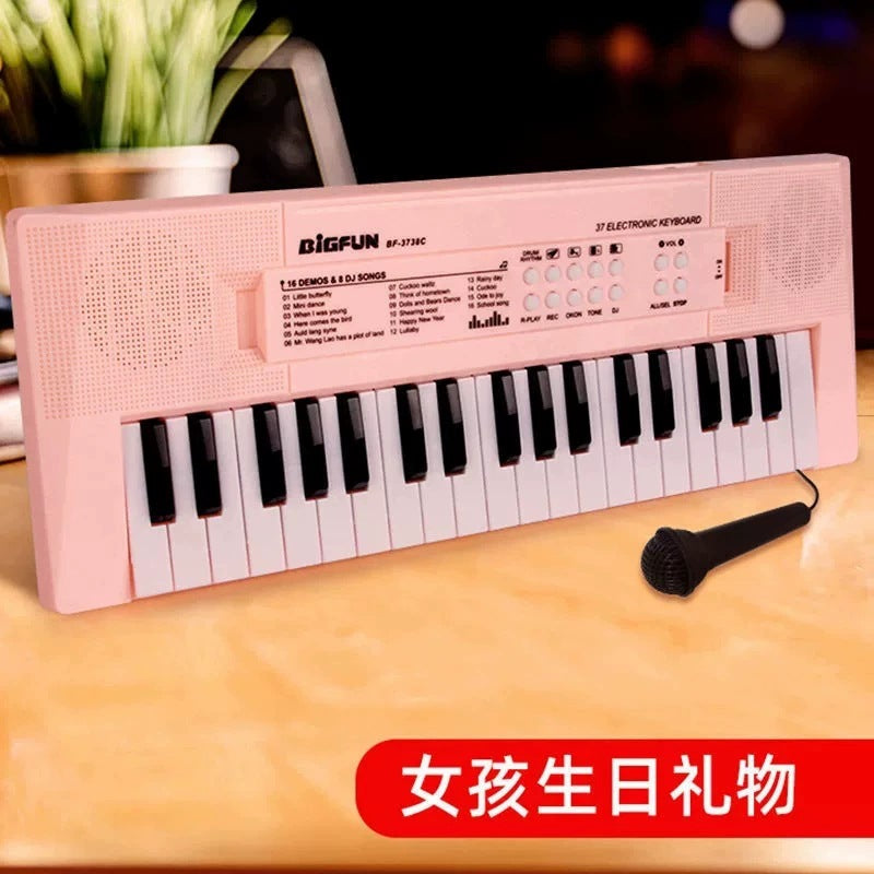 Kids' 37-key electronic keyboard toy - multifunctional piano for baby girls, beginner-friendly educational musical instrument toy