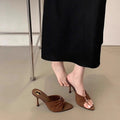 Women's high heels: new summer 2025 collection - ruched, metal buckle, pointed-toe, open-toe sandals with sexy stiletto heels